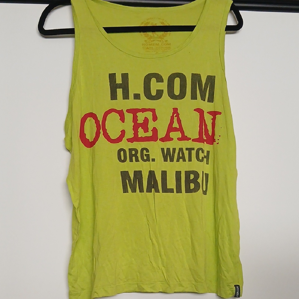 Homem Men Next Vibrant Lime Green Tank Sizw Large